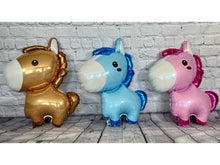 Load image into Gallery viewer, Horse Baby Pony Balloons Set of 3 JUMBO Mylar Foil Balloons

