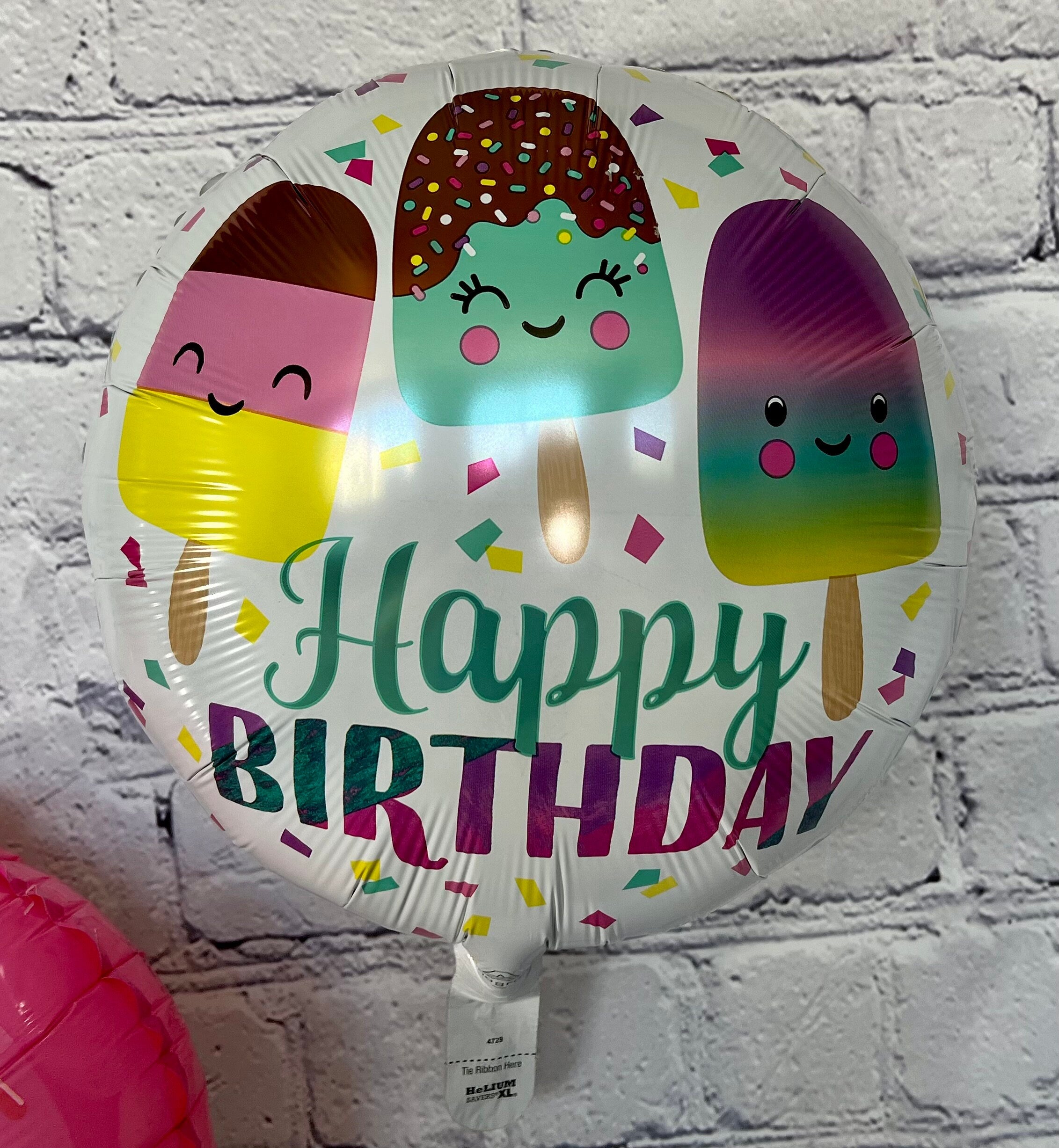 Ice Cream Cone Foil Balloons 3PC Set – Colorful Birthday Party Decor