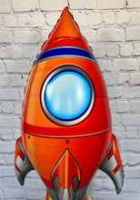Load image into Gallery viewer, Astronaut and rocket ship space ship outer space Earth planets 4 PC balloon set with JUMBO rocket ships
