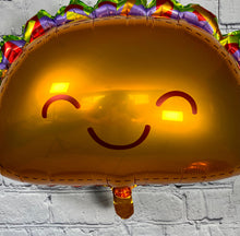 Load image into Gallery viewer, Taco balloons for birthday parties fiestas foil balloon | Dragons love tacos | Party supplies and decorations
