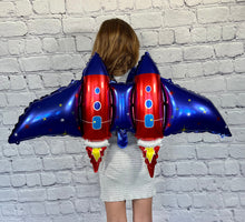 Load image into Gallery viewer, Kids superhero flying jetpack birthday balloons party favors with rockets | Pack of 6 | Party Balloons and Decorations for Events and Celebrations
