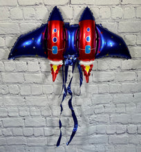 Load image into Gallery viewer, Kids superhero flying jetpack birthday balloons party favors with rockets | Pack of 6 | Party Balloons and Decorations for Events and Celebrations
