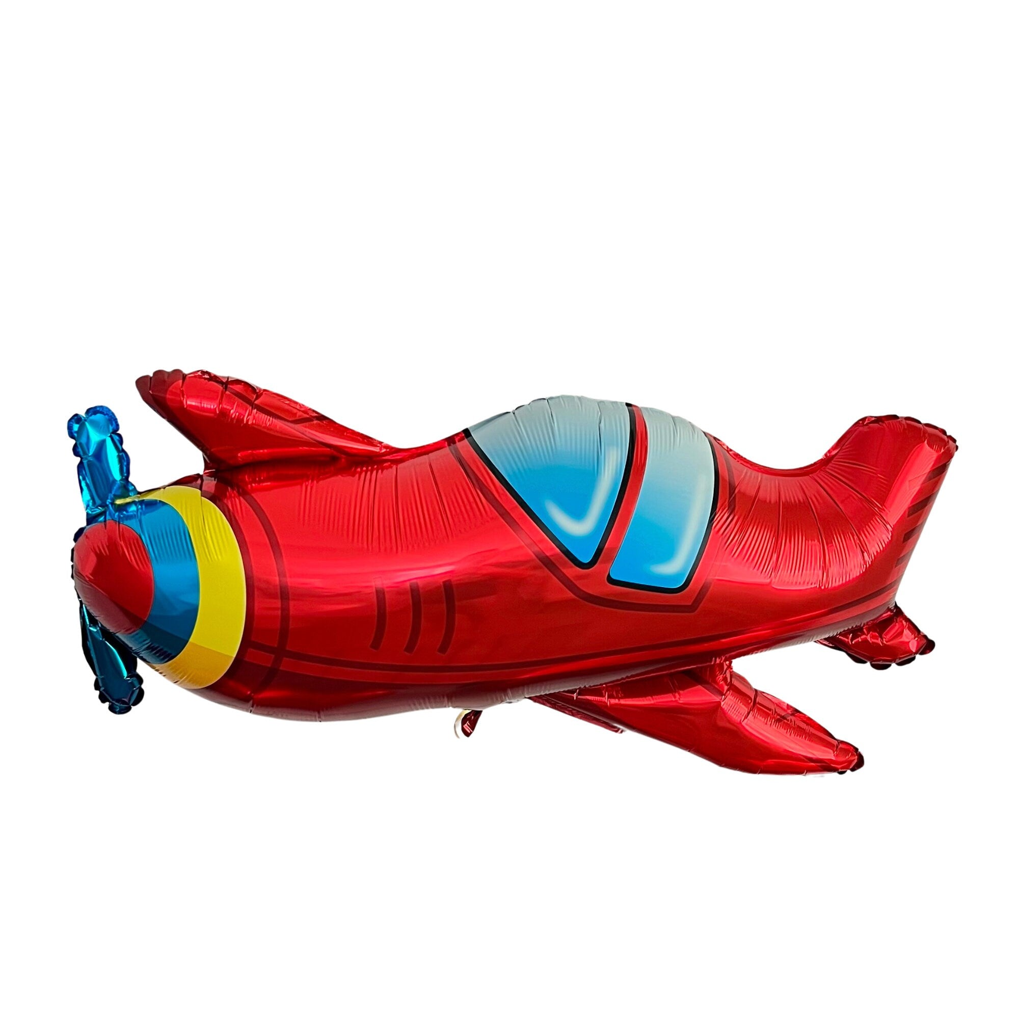 Airplane Gender Reveal Balloons – Blue & Red Foil (2-Piece Set)