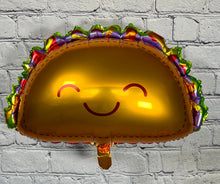 Load image into Gallery viewer, Dragons love tacos balloons for birthday parties fiestas foil balloons mythical dragons
