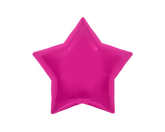 Magenta Pink Shaped Foil Balloons – Heart & Star Party Decor
