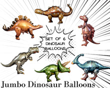 Load image into Gallery viewer, Dinosaur jumbo balloon party decorations dinosaur themed birthday party dinosaur decor for kids birthday party celebrations first birthday
