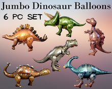 Load image into Gallery viewer, Jumbo dinosaur party balloon decorations for kids dinosaur themed birthday party celebration with dino decor for girls and boys party
