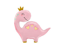 Load image into Gallery viewer, Pink Jumbo 44&quot; Baby Dinosaur Foil Balloons Kids Birthday Party Decorations / Baby gender reveal party decorations / Baby shower for girl
