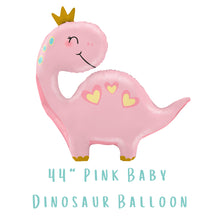 Load image into Gallery viewer, Pink and Teal Jumbo Baby Dinosaur Foil Balloons Kids Birthday Party Decorations / Baby gender reveal party decorations / Baby shower
