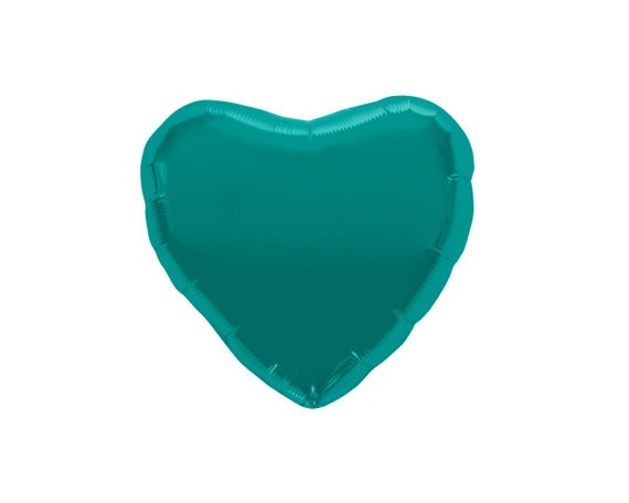 Teal Shaped Foil Balloons – Heart, Star & Round Party Decor