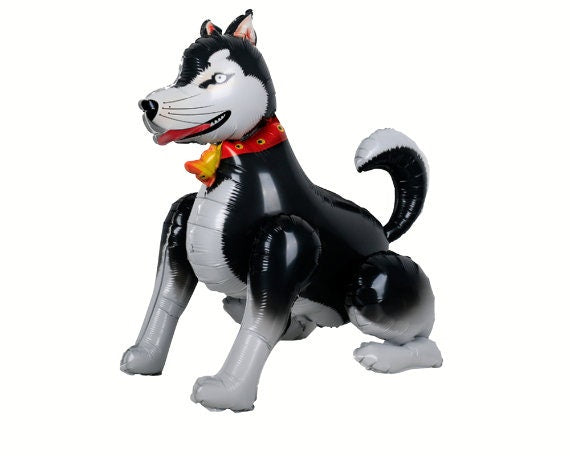 Husky Dog 4D Balloon – Black & White Foil Party Decor