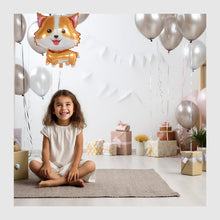 Load image into Gallery viewer, Corgi dog balloon brown &amp; white dog party decoration | Party celebration supplies decor for dog puppy birthday dog lover | Foil balloons
