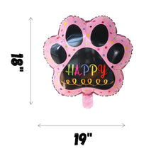 Load image into Gallery viewer, Dog paw print balloon pink party supply decoration | Party celebration supplies dog puppy birthday dog lover | Foil helium balloons
