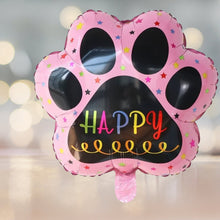 Load image into Gallery viewer, Dog paw print balloon pink party supply decoration | Party celebration supplies dog puppy birthday dog lover | Foil helium balloons
