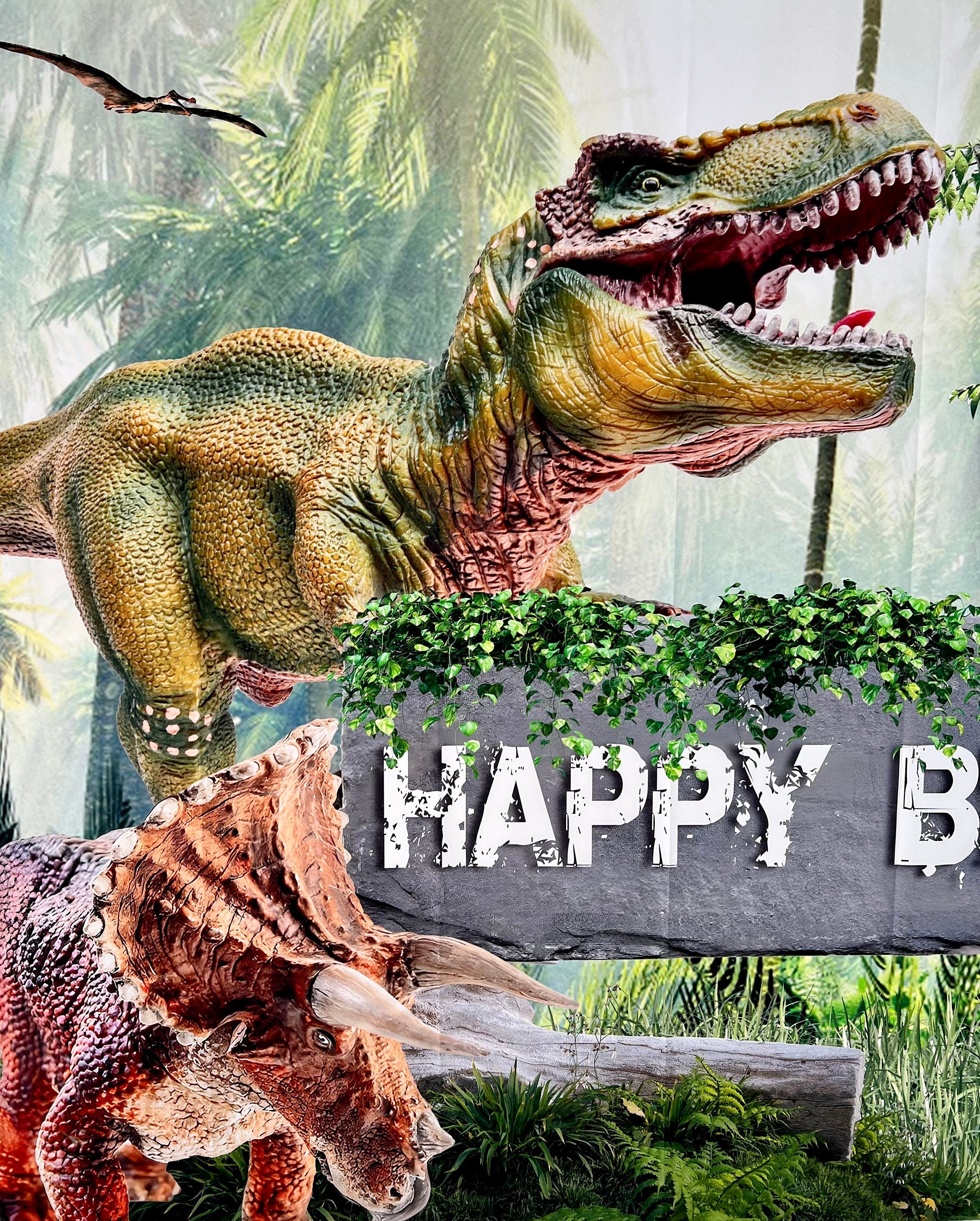 Dinosaur Photo Backdrop – Kids Birthday Party Vinyl Banner