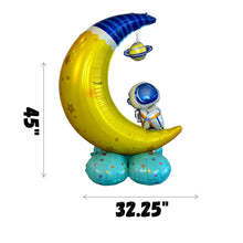 Load image into Gallery viewer, Astronaut on Moon in Outer Space Planets Jumbo Balloon | Party Decor and Supplies | Kids Birthday Party Baby Shower Celebrations Decorations
