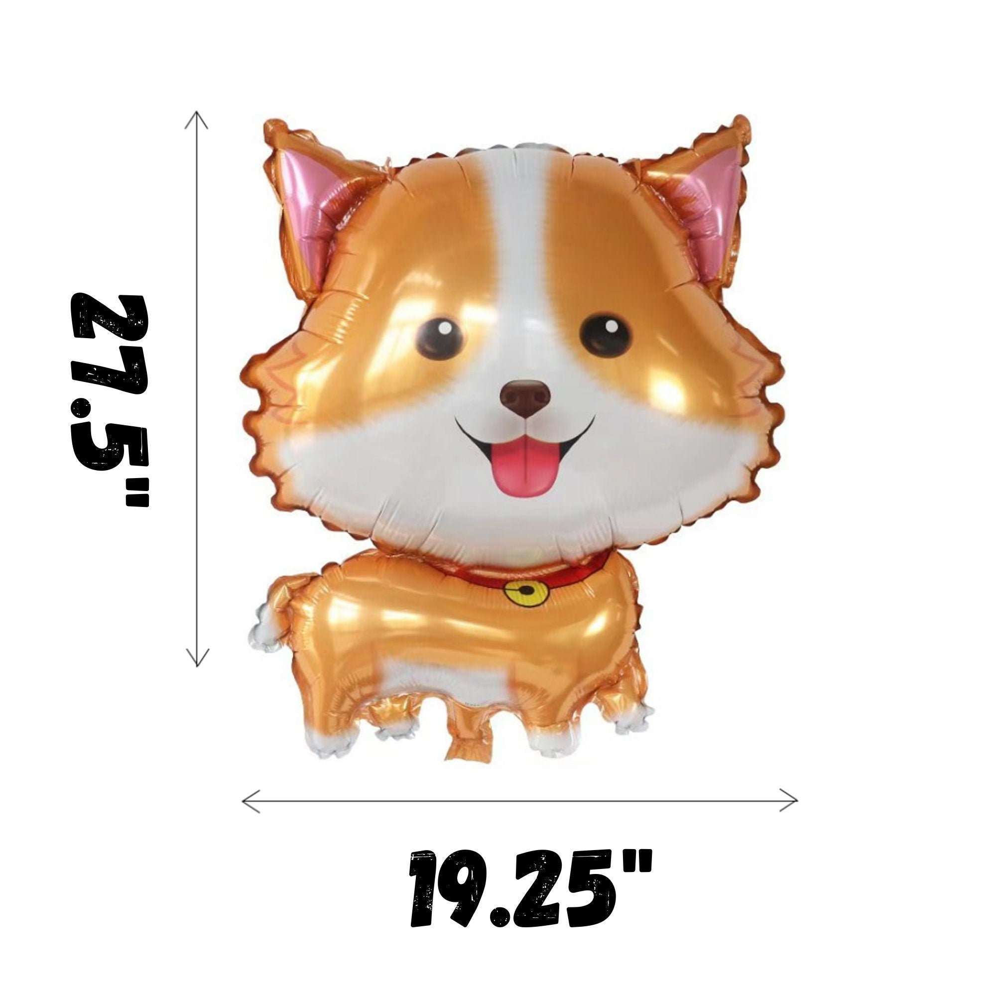 Corgi Dog Balloon – Brown & White Foil Party Decor