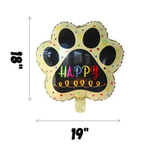 Load image into Gallery viewer, Dog paw print balloon gold / yellow party supply decoration | Party celebration supplies dog puppy birthday dog lover | Foil helium balloons
