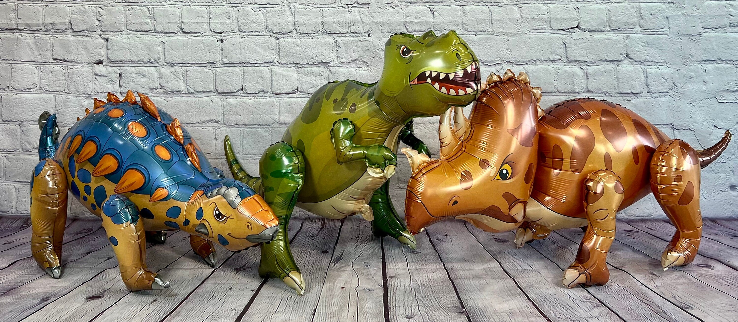 Walking Dinosaur Balloon Set – Jumbo Foil Party Decor (3-Piece Set)