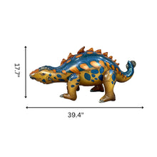 Load image into Gallery viewer, Dinosaur Balloon JUMBO Mylar Walking Foil Balloons Blue Ankylosaurus | Birthday Celebration Decorations and Supplies Party Decor
