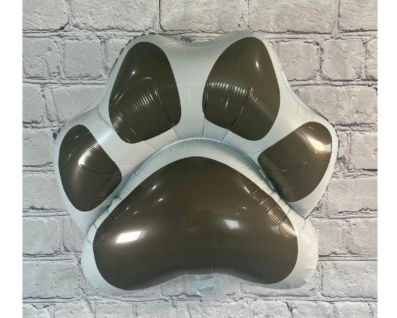 Dog paw print balloon black and white party supply decoration | Party celebration supplies puppy birthday dog lover | Foil helium balloons