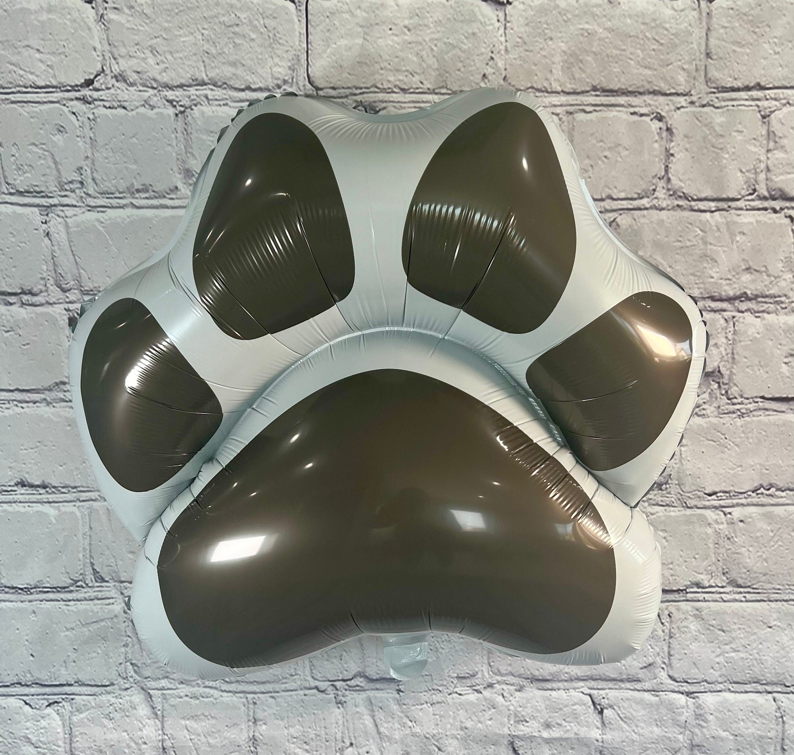 Black & White Dog Paw Print Balloon – Foil Party Decor