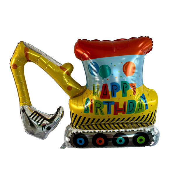 Construction Bulldozer Balloon – Happy Birthday Foil Party Decor