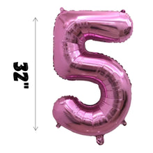 Load image into Gallery viewer, Donut Pink Number Balloon 32&quot; Jumbo Foil and Latex Balloon Bouquet | Party Supplies and Decorations | Sweet Birthday Party Celebration Decor
