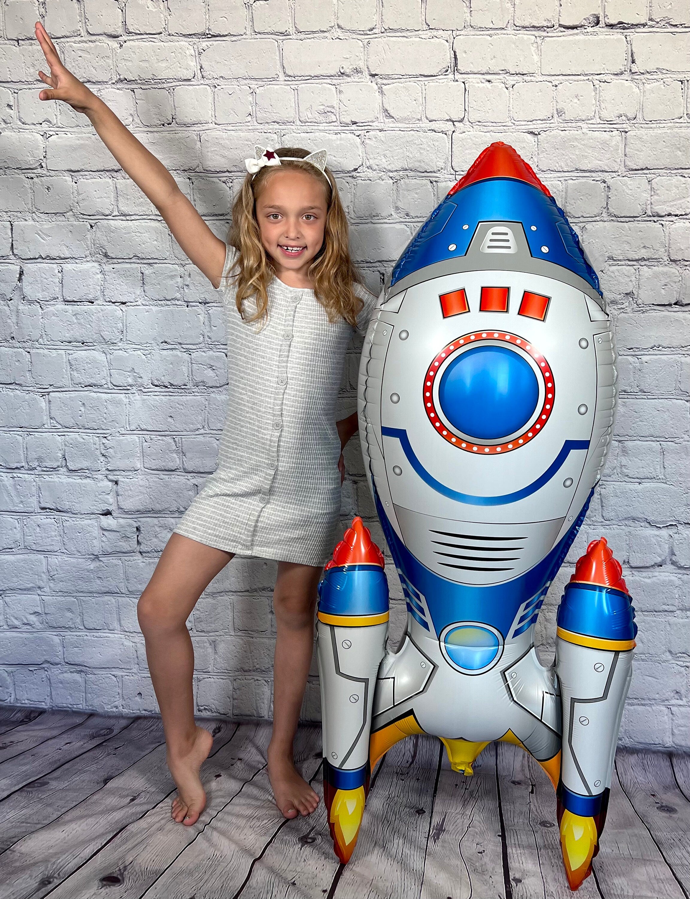 Astronaut & Rocket Ship Balloon Set – Outer Space Party Decor (4-Piece Set)