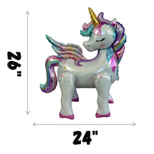 Load image into Gallery viewer, Unicorn Balloon JUMBO Mylar Standing Foil Balloon | Party Supplies Decorations | Kids Gifts for Birthday Mom to be Baby Shower Celebrations
