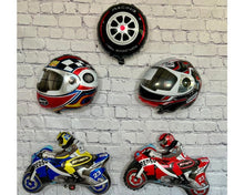 Load image into Gallery viewer, Motorcycle Dirt Bike and Helmet Balloons | Birthday Party Supplies and Decorations | Birthday Parties Celebration Baby Shower Gender Reveal
