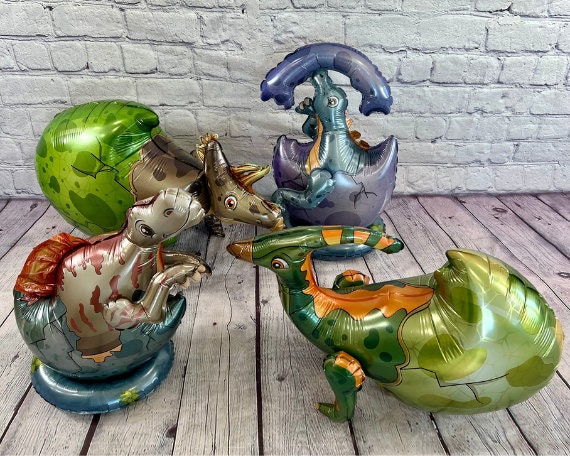 Baby Dinosaur Hatching Egg Balloon Set – Jumbo Foil Party Decor (4-Piece Set)