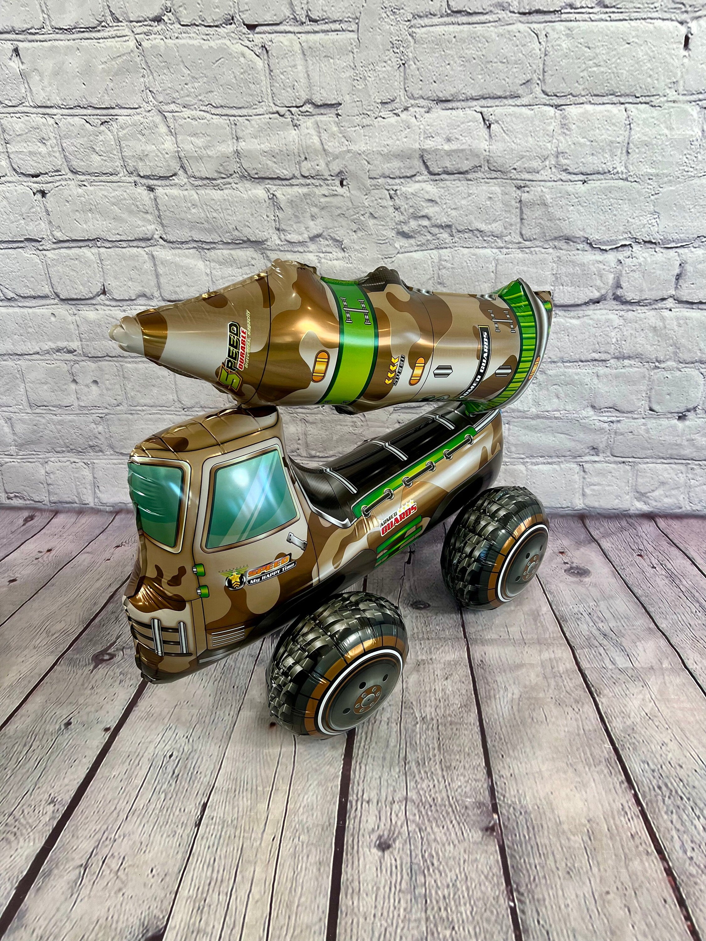 Military Vehicle Balloon Set – Trucks, Tank & Missile (3-Piece Set)