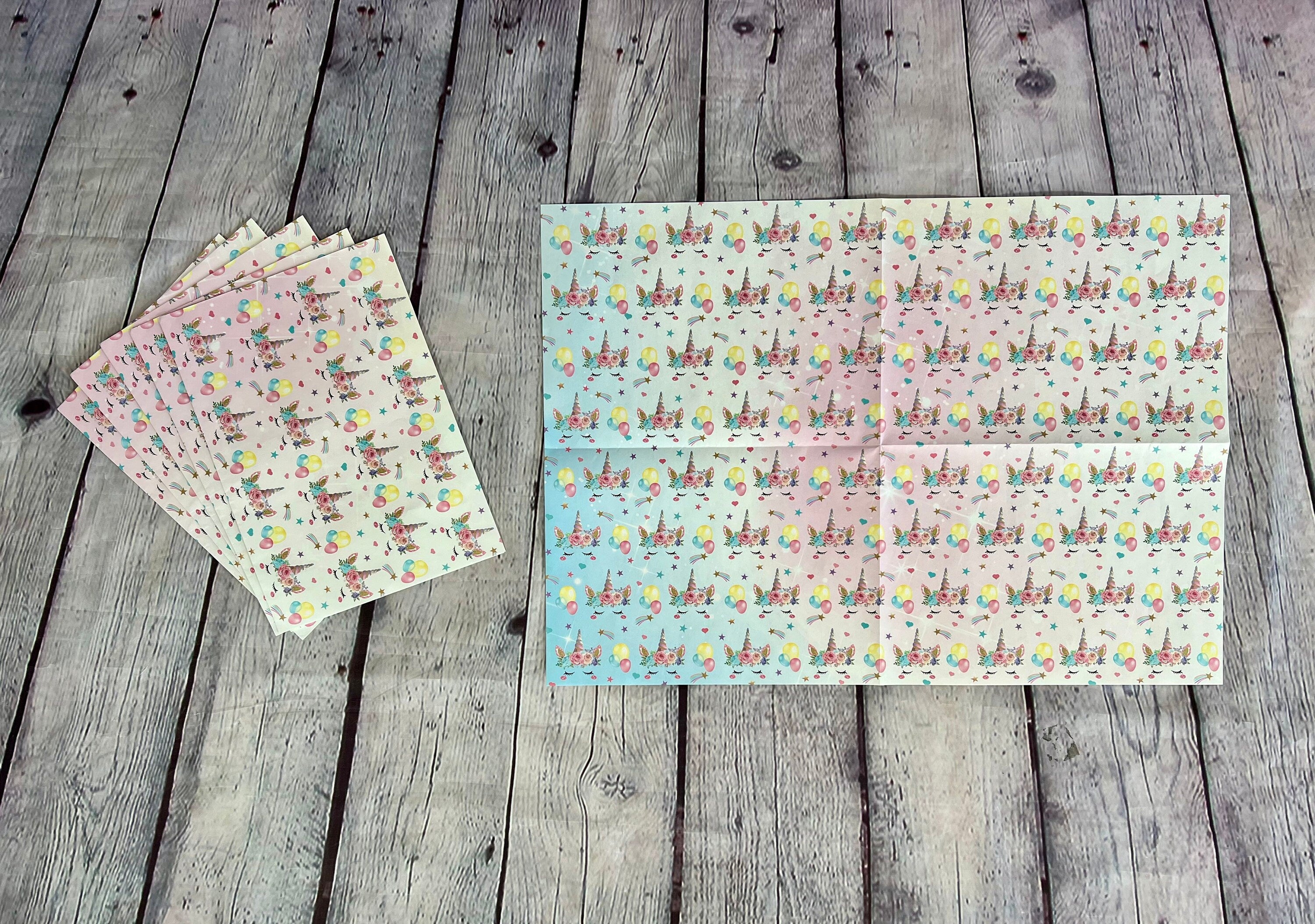 Unicorn Gift Wrapping Paper – Birthday & Baby Shower Wrap (3-Sheet Set)