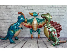 Load image into Gallery viewer, Dinosaur Balloon Set of 3 JUMBO Mylar Walking Foil Balloons | Birthday Party Decorations Supplies and Decor | Gifts for Kids Celebrations
