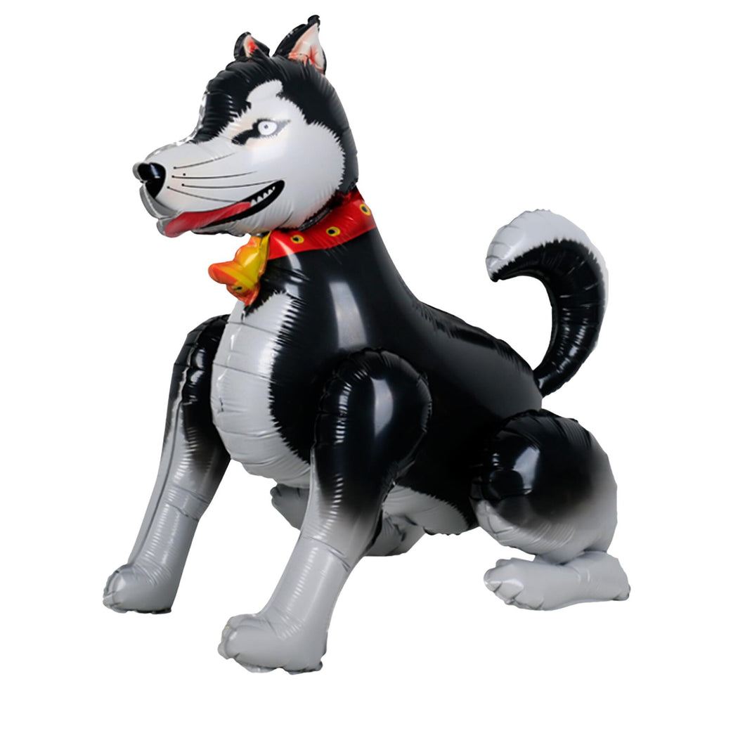 Husky dog balloon black and white dog party decoration | Party celebration supplies decor for dog puppy birthday dog lover | Foil balloons