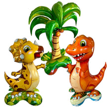 Load image into Gallery viewer, Dinosaur Balloon Set of 3 JUMBO Mylar Foil Balloons | Party Supplies and Decorations | Kids Birthday Party Gifts Baby Shower Celebrations
