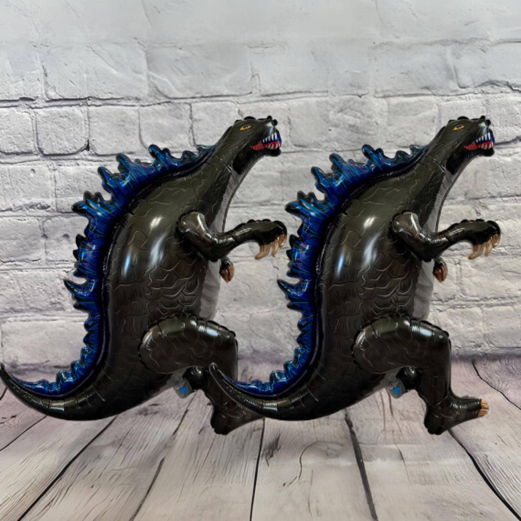 Dinosaur Balloons JUMBO Mylar Walking Foil Balloons - Black Set of 2 | Party Decorations and Supplies | Gifts for Kids Birthday Party