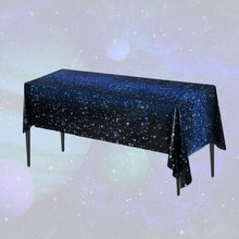 Load image into Gallery viewer, Tablecloth outer space themed disposable table cover | Party supplies decorations for celebrations birthdays, holidays
