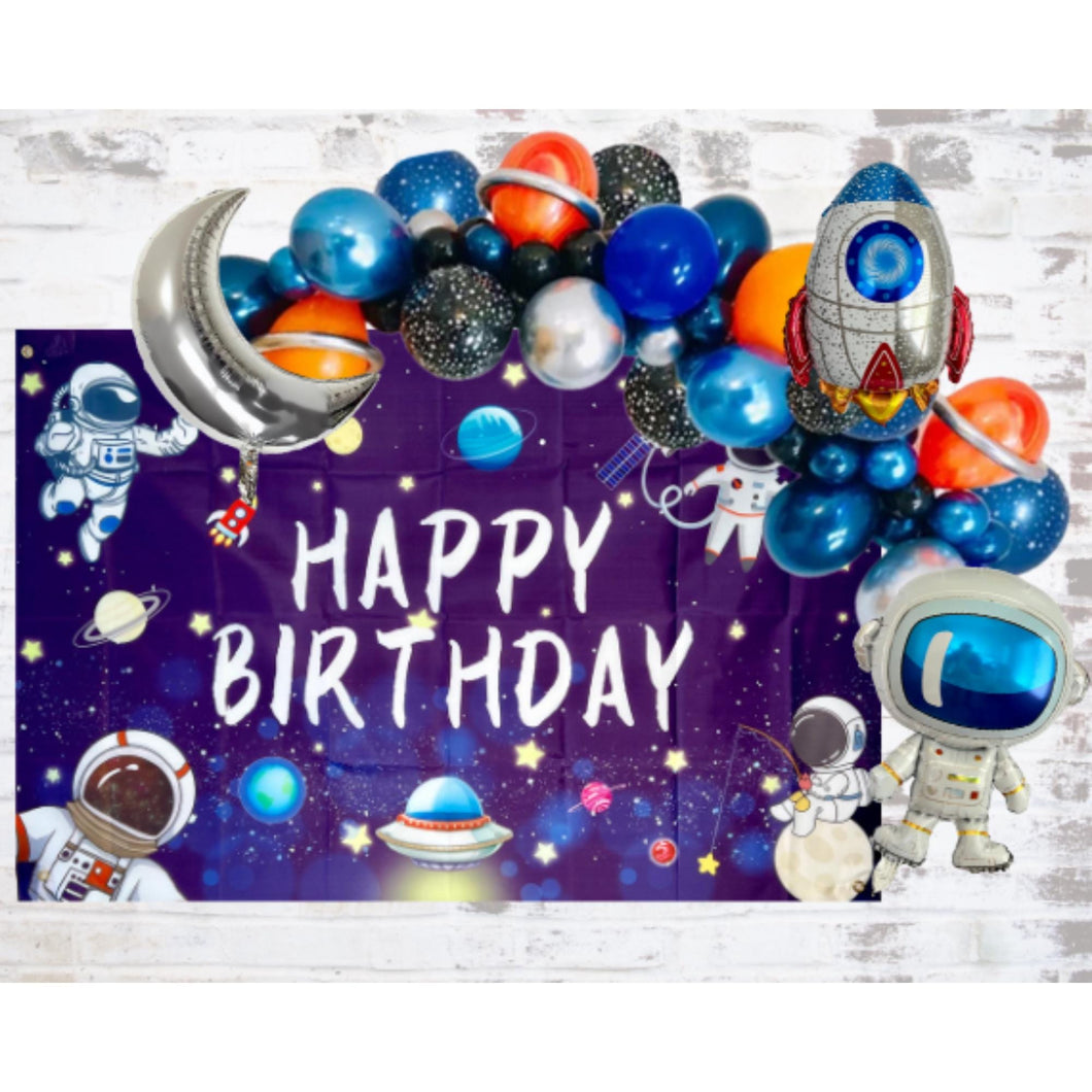 Astronaut and Rocket Space Ship Outer Space Balloon Garland Arch Set | Party Decorations & Supplies | Kids Birthday Party Outer Space Decor
