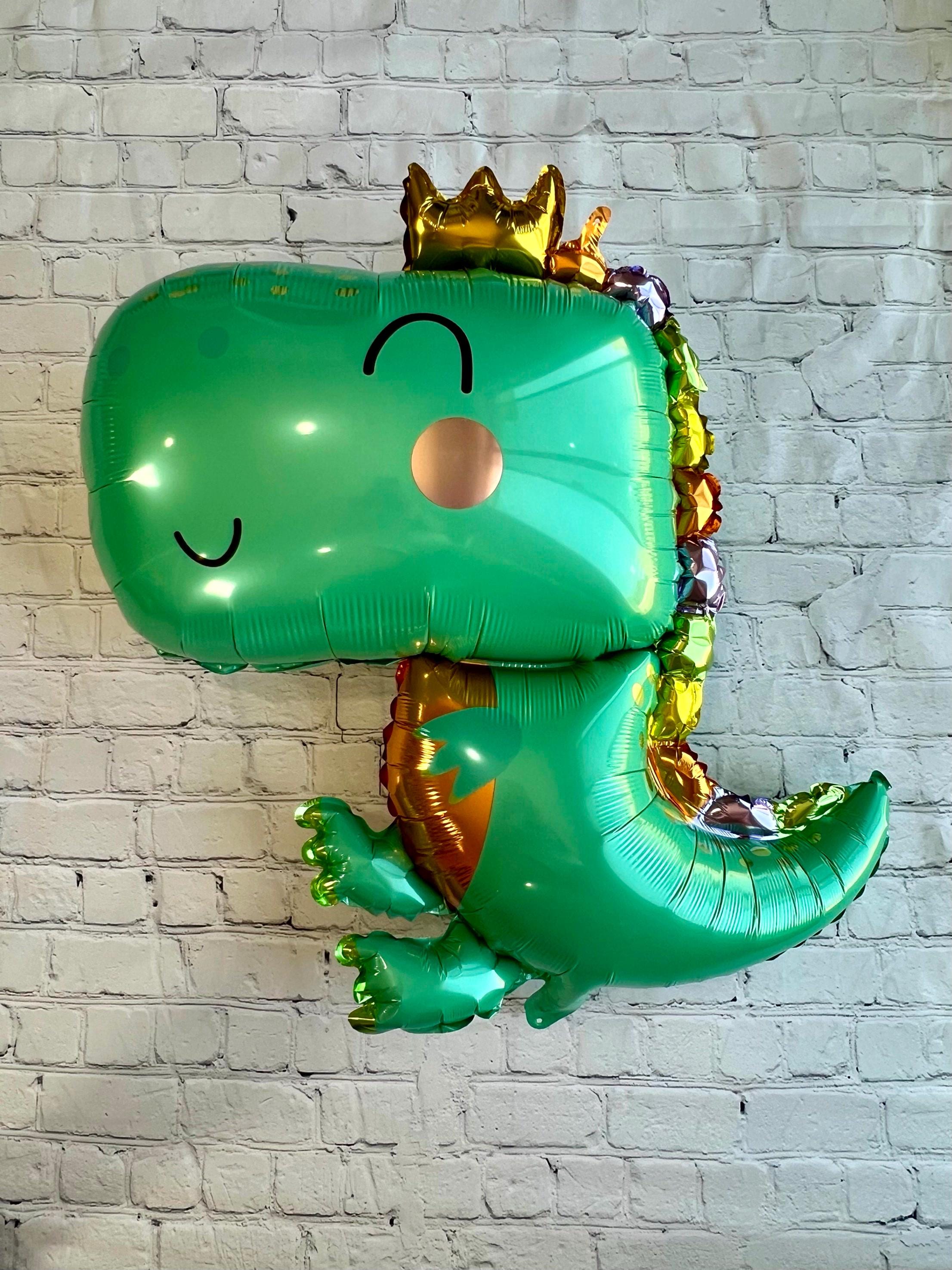 Teal Baby Dinosaur Balloon Set – Jumbo Foil Party Decor (5-Piece Set)