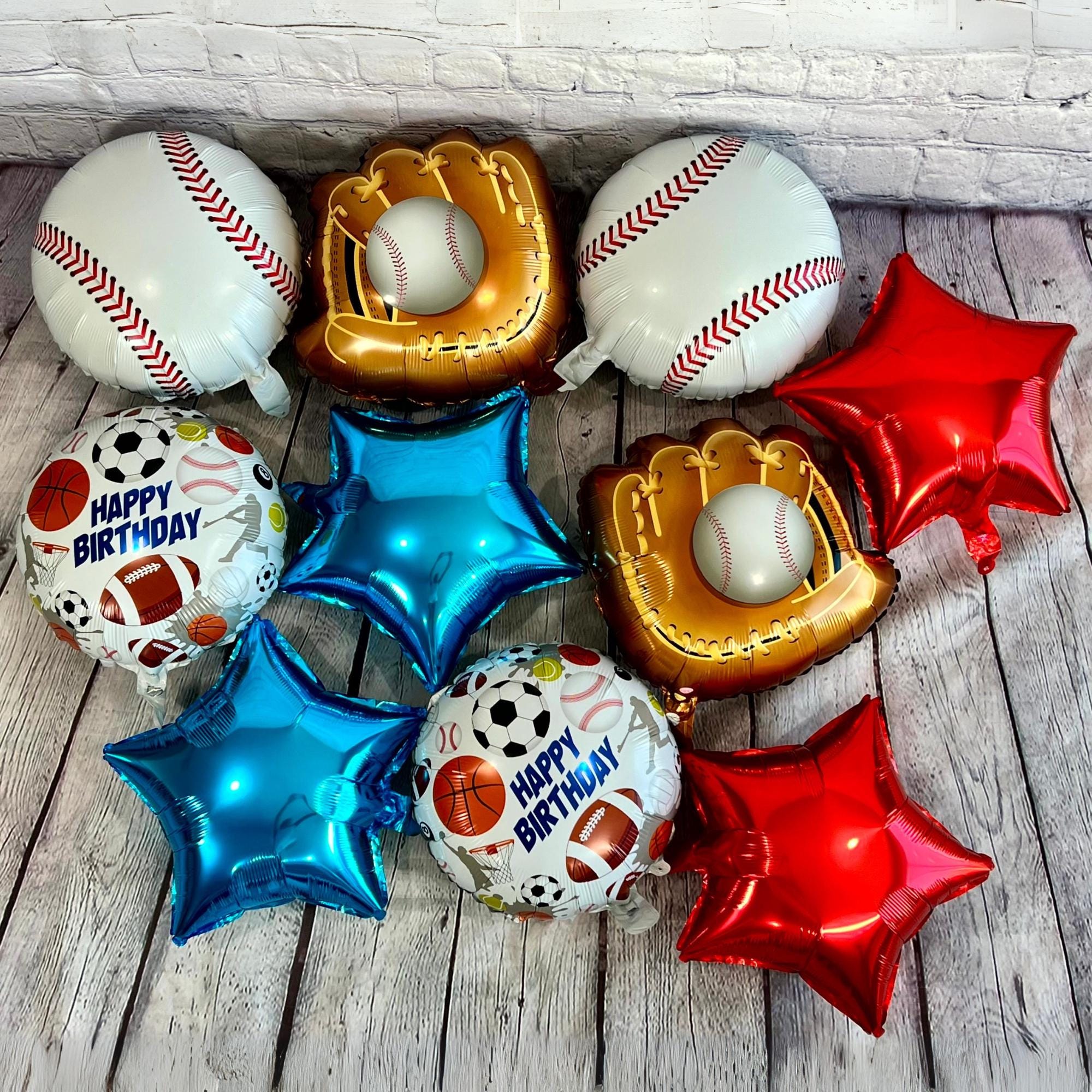 Baseball Glove Balloon Set – Pitcher & Catcher Mitts (10-Piece Set)
