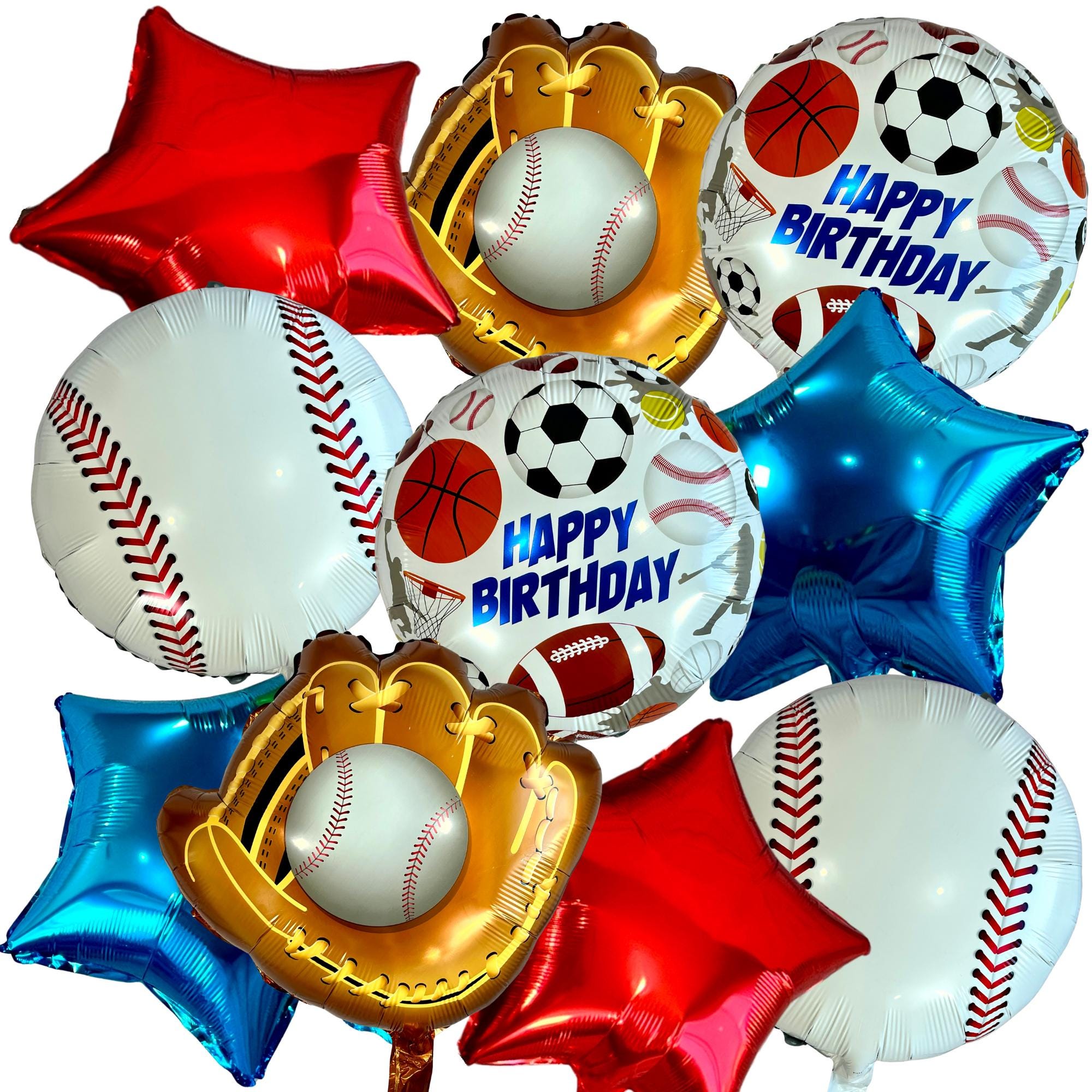 Baseball Glove Balloon Set – Pitcher & Catcher Mitts (10-Piece Set)