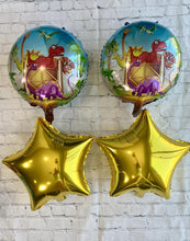 Load image into Gallery viewer, Teal Jumbo Dinosaur Foil Balloons Kids Birthday Party Decorations 5PC Set | Party Supplies and Parties Celebrations Decor | Gifts for Kids
