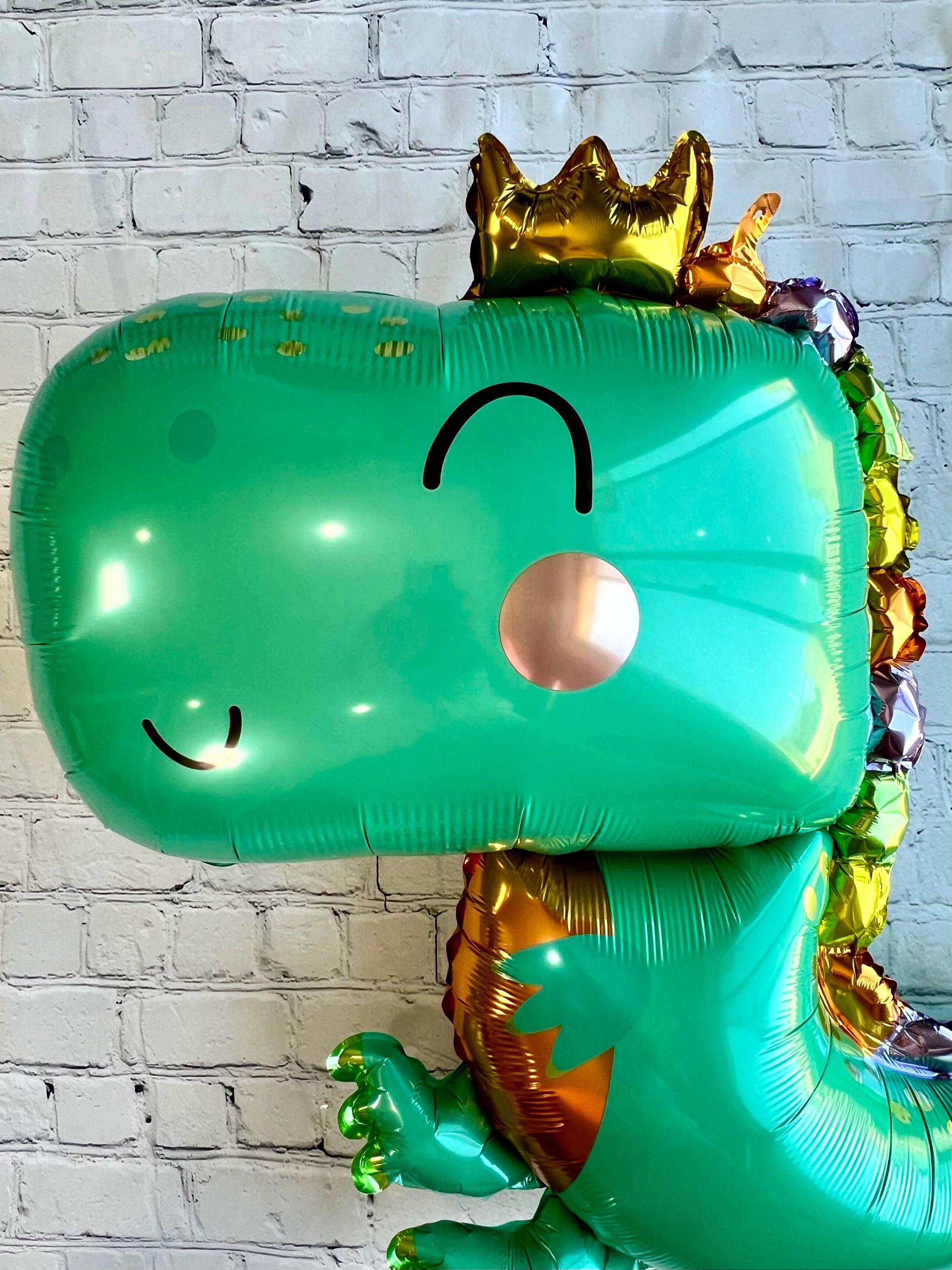 Teal Baby Dinosaur Balloon Set – Jumbo Foil Party Decor (5-Piece Set)