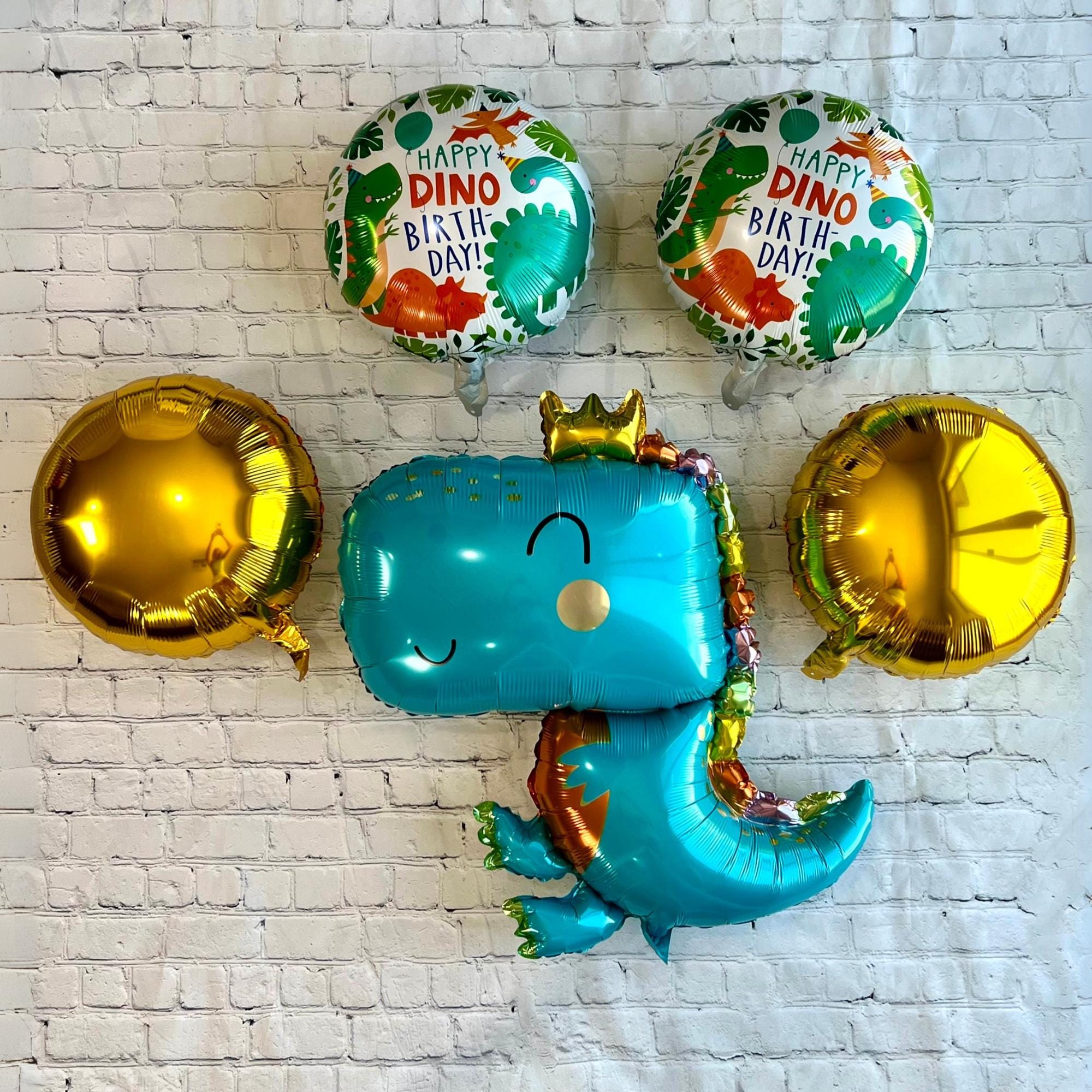 Blue Baby Dinosaur Balloon Set – Jumbo Foil Party Decor (5-Piece Set)