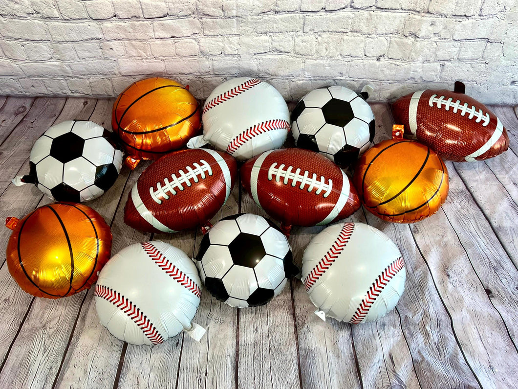 Football Soccer Basketball Baseball Balloons Sports 12PC | Party Supplies and Decorations | Soccer 1st Birthday Game Day Banquet Celebration