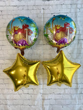 Load image into Gallery viewer, Teal Jumbo Dinosaur Foil Balloons Kids Birthday Party Decorations 5PC Set | Party Supplies and Parties Celebrations Decor | Gifts for Kids
