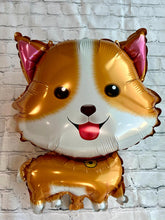 Load image into Gallery viewer, Corgi dog bone &amp; paw print balloon party decorations 5PC set | Dog birthday celebrations supplies decor for dog puppy birthday dog lover
