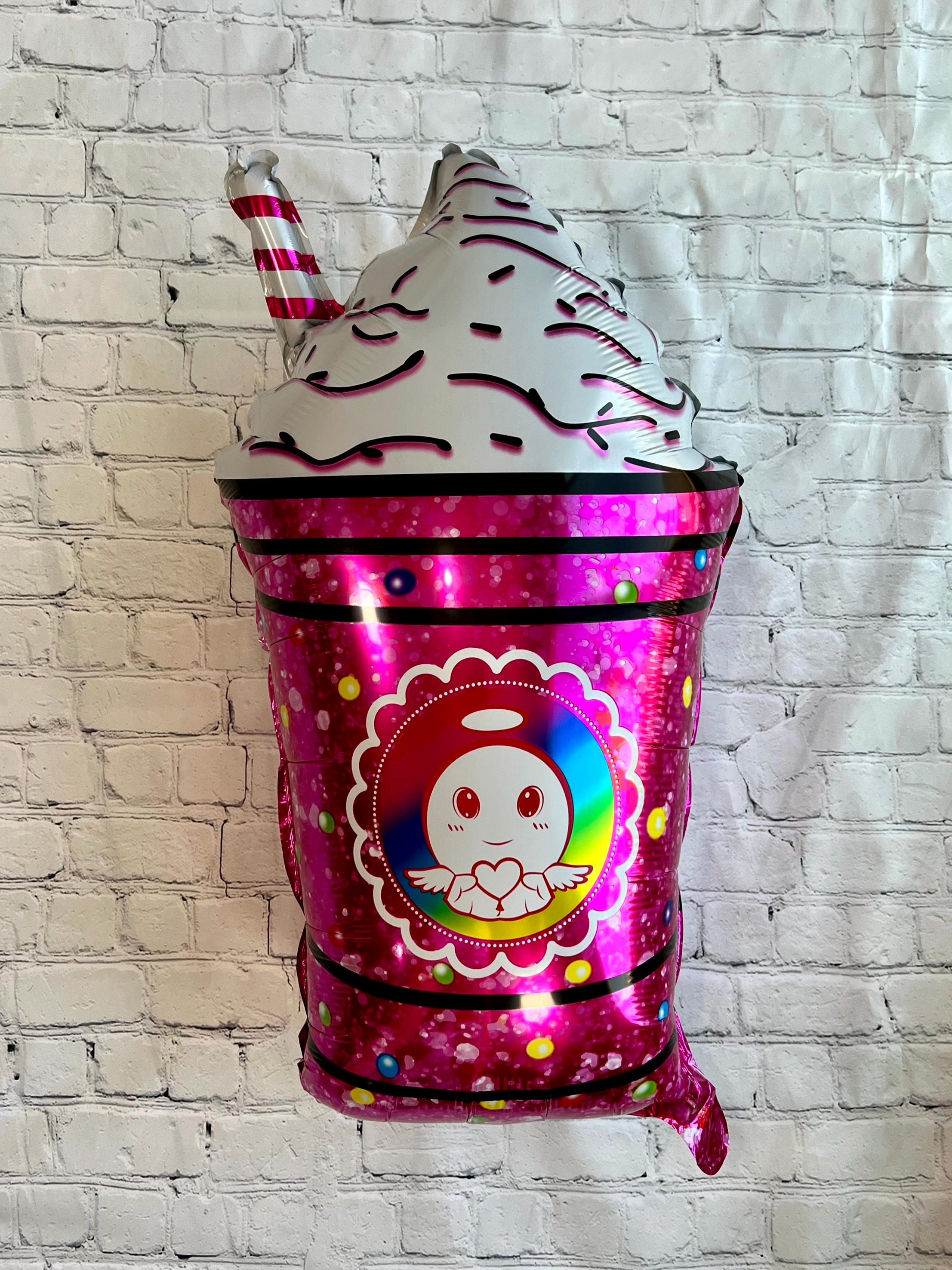 Pink Boba Tea Balloon Set – Kawaii Party Decor (2-Piece Set)